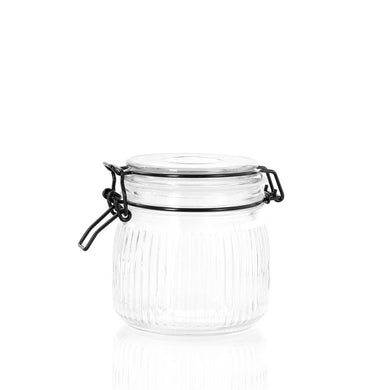 Fido Stripe Clip Jar 600ml 10.5x10.5x11cm - ZOES Kitchen