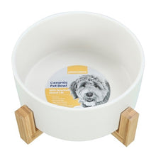 Load image into Gallery viewer, Paws &amp; Claws 1 x Ceramic Pet Bowl W/Bamboo Stand 19cm - 3 Assorted Colours - ZOES Kitchen