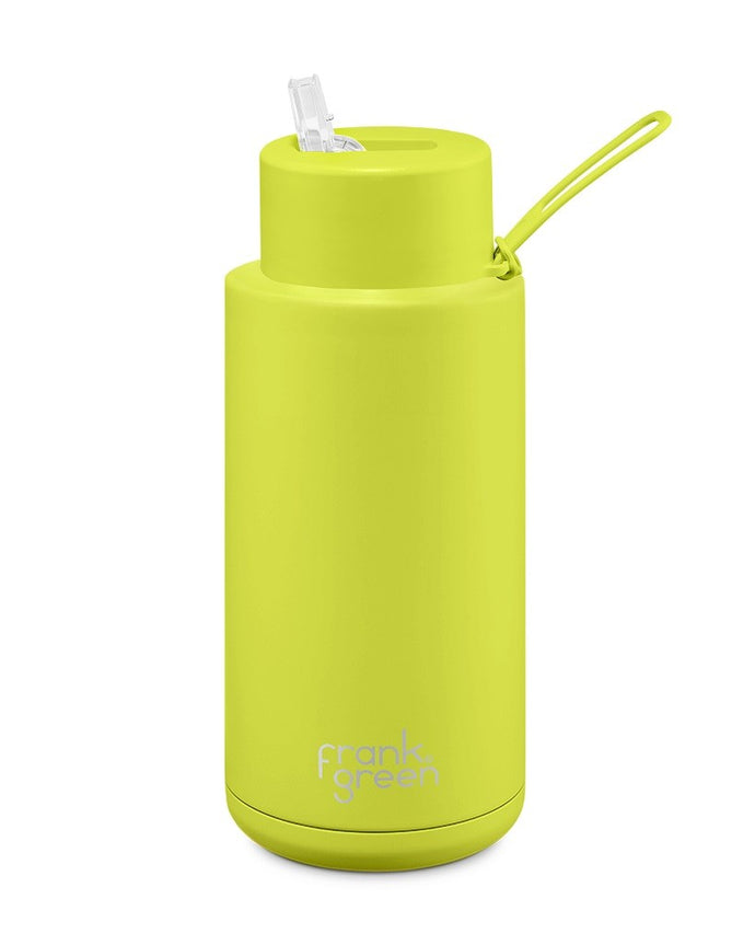 Frank Green Ceramic 34oz Straw Bottle - Neon Yellow - ZOES Kitchen