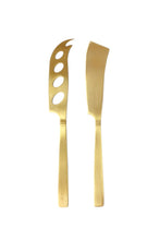 Load image into Gallery viewer, Gabel &amp; Teller Satin Gold 2 Piece Cheese Set - ZOES Kitchen