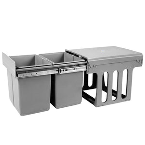 Cefito 2x15L Pull Out Bin - Grey - ZOES Kitchen