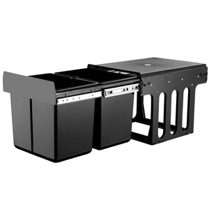 Cefito 2x15L Pull Out Bin - Black - ZOES Kitchen