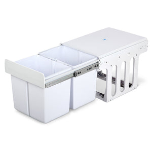 Cefito 2x15L Pull Out Bin - White - ZOES Kitchen