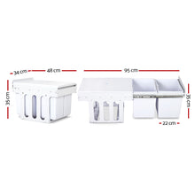 Load image into Gallery viewer, Cefito 2x15L Pull Out Bin - White - ZOES Kitchen