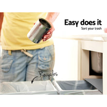 Load image into Gallery viewer, Cefito 2x20L Pull Out Bin - Grey - ZOES Kitchen