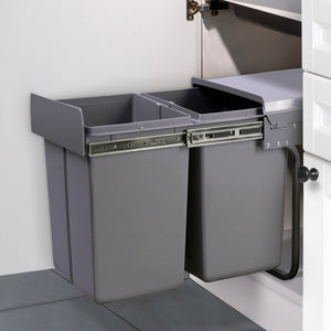 Cefito 2x20L Pull Out Bin - Grey - ZOES Kitchen
