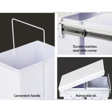 Load image into Gallery viewer, Cefito 2x20L Pull Out Bin - White - ZOES Kitchen
