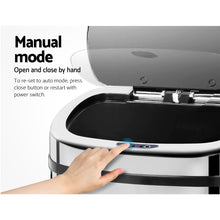 Load image into Gallery viewer, 50L Stainless Steel Motion Sensor Rubbish Bin - ZOES Kitchen