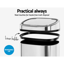Load image into Gallery viewer, 68L Stainless Steel Motion Sensor Rubbish Bin - ZOES Kitchen