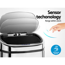Load image into Gallery viewer, 68L Stainless Steel Motion Sensor Rubbish Bin - ZOES Kitchen
