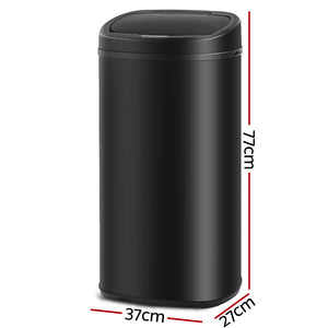 68L Motion Sensor Rubbish Bin - Black - ZOES Kitchen
