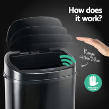 Load image into Gallery viewer, 68L Motion Sensor Rubbish Bin - Black - ZOES Kitchen