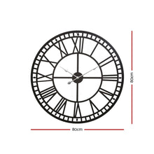 Load image into Gallery viewer, Artiss Large Wall Clock Roman Numerals Round Metal Luxury- Size