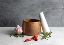 Load image into Gallery viewer, Gabel &amp; Teller Acacia Wood Mortar and Marble Pestle - Usage