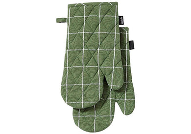 Ladelle Eco Check Green 2pk Oven Mitt