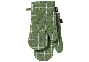 Ladelle Eco Check Green 2pk Oven Mitt