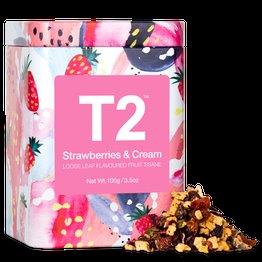 T2 Icon Tin - Strawberries & Cream Fruit Tisane Tea